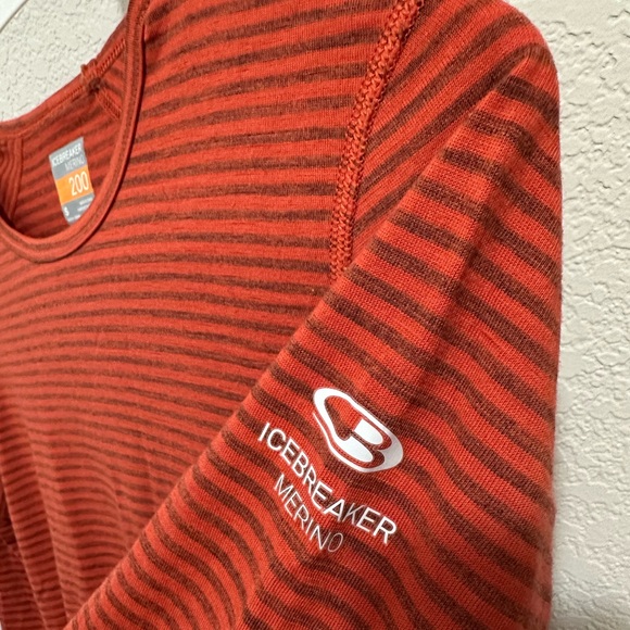 Icebreaker Merino Wool Oasis Long Sleeve Crew Striped Top - Picture 4 of 4